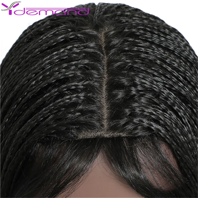 28 Inch Long Box Braid Wig Braids With Baby Hairs African Synthetic Braided Wigs For Women & Girls synthetic hair wigs