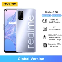 Global Version Realme 7 5G Smartphone 6.5" FHD+ Dimensity 800U Octa-core 48MP Camera 30W Dart Charge Android Mobile Phones