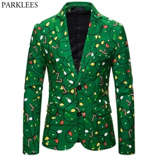 Рождественский блейзер для мужчин, 3D принт с героями мультфильмов, модные мужские спортивные пиджаки, новогодний Мужской Блейзер, пиджак, праздничные вечерние мужские костюмы, куртки Masculino