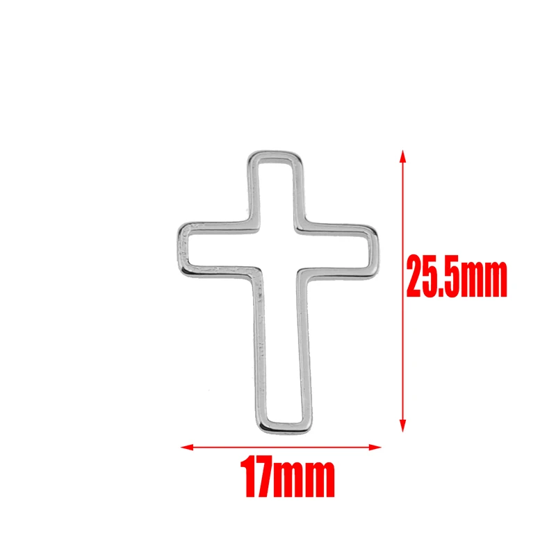 Aiovlo 10 шт./лот, нержавеющая сталь, Геометрическая полая рамка, ободок, сделай сам, серьги, подвески для рукоделия, аксессуары для изготовления ювелирных изделий - Цвет: Cross  steel