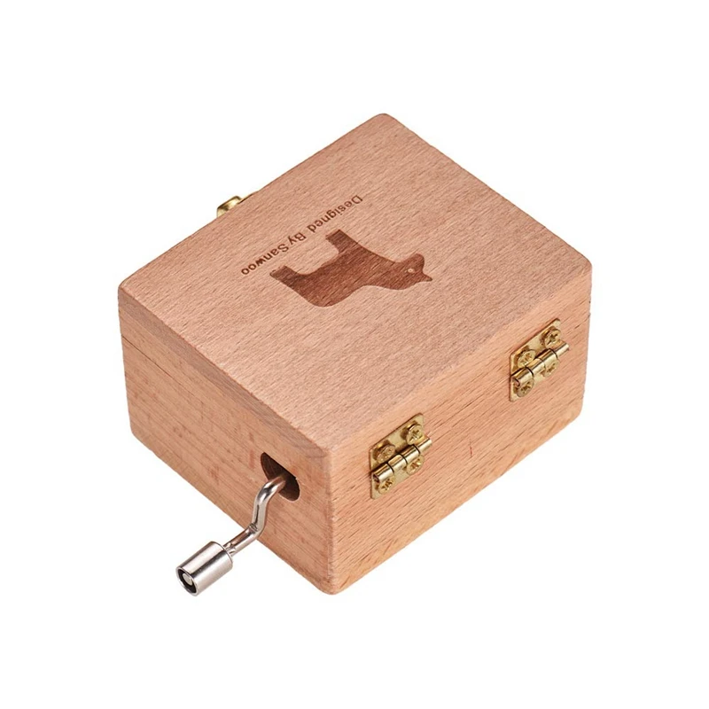 SEWS-Wooden Hand Crank Music Box Classical Melody Birthday Christmas Festival Musical Gifts Home Office Decoration Crafts