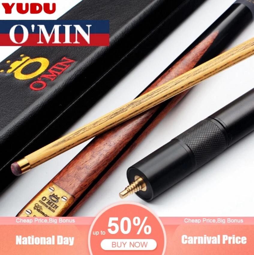 

O'Min 3/4 Jointed Snooker Cues Sticks Climax Model With 3 4 Snooker Cue Case Set 9.8mm Tip Professional Billiard Stick Kit China