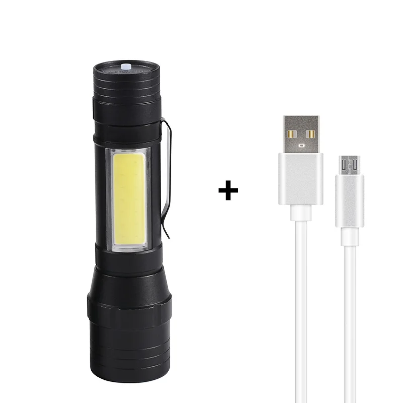 GIJOE led T6 фонарь со встроенным аккумулятором usb перезаряжаемая вспышка высокой мощности лампа из алюминиевого сплава водонепроницаемый кемпинг - Испускаемый цвет: package B