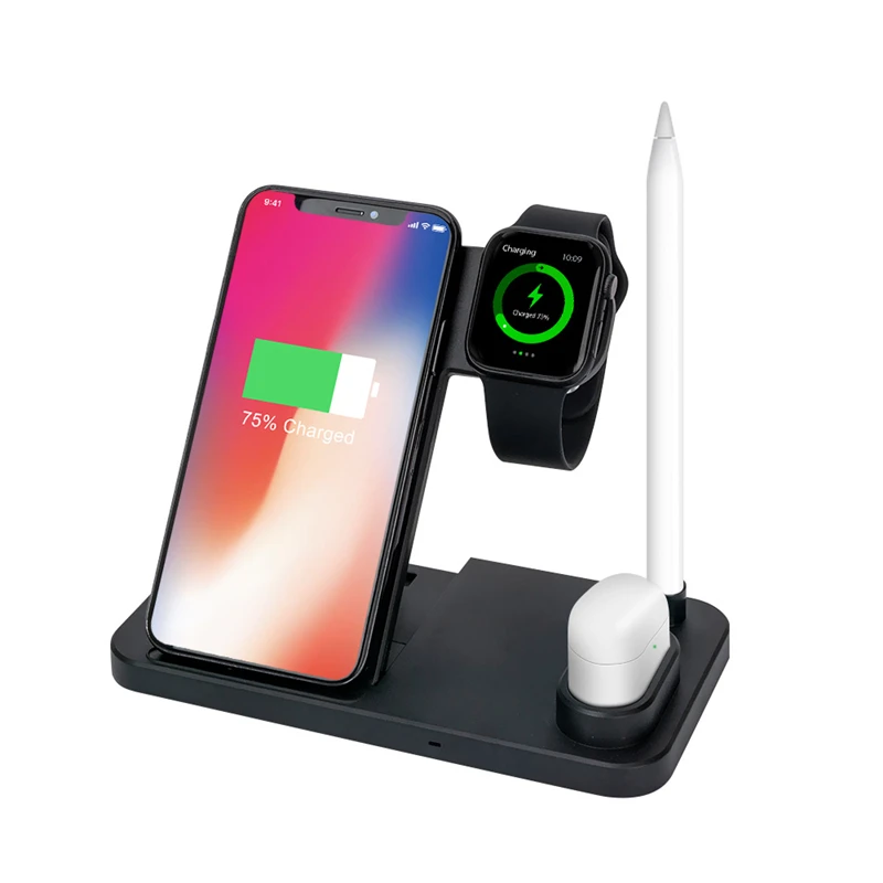 

Qi Wireless Charger For iPhone X 8 11 Pro Xs Max Phone Stand Holder Quick Charge Fast Charger For Airpods Apple Watch 5 4 3 2 1