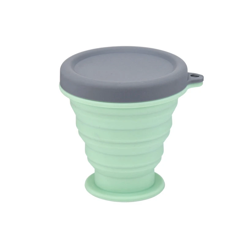 Портативный Силиконовый Телескопический питьевой складной Кубок Путешествия Кемпинг - Цвет: Зеленый