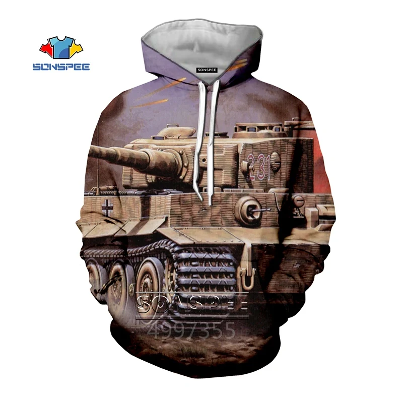 SONSPEE боевой танк Осенняя мода для мальчиков и девочек подростковые толстовки с 3D принтом для отдыха Толстовка уличная одежда Топ пуловер для детей C165 - Цвет: 13