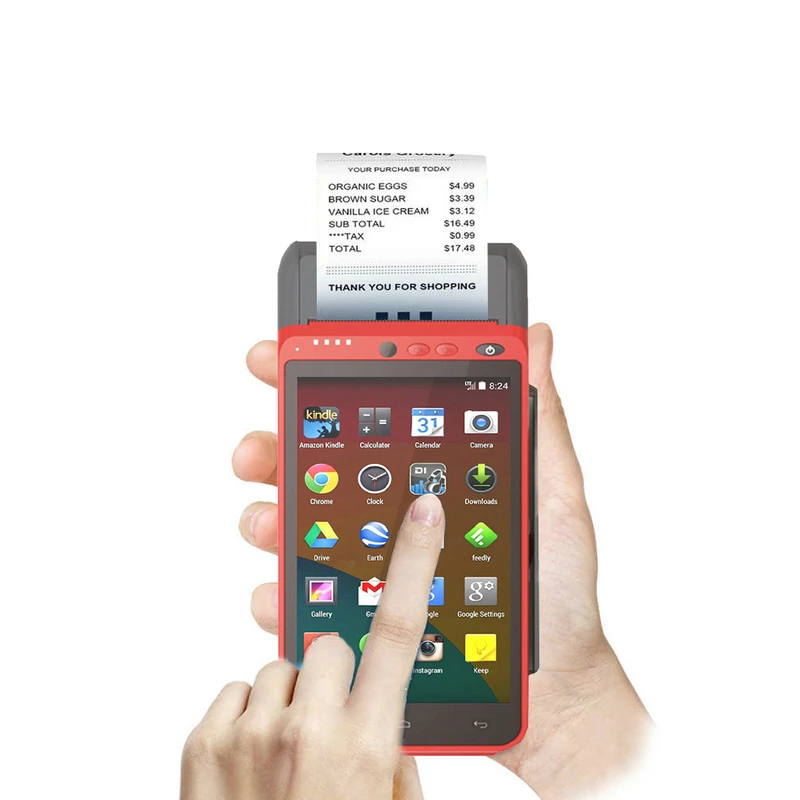 Terminale Biometrico Tenuto In Mano Di Posizione Di Androide Dell'Impronta Digitale Di Codice Qr Di Emv Android Msr/Ic/Nfc (Hcc-Z100)