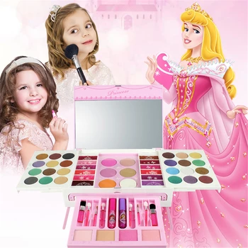 

Washable Makeup Set Disney Cinderella Princess Cosmetic Non-toxic Make Up Kit Brushes Mirror Palette Beauty Fashion Toy for Girl