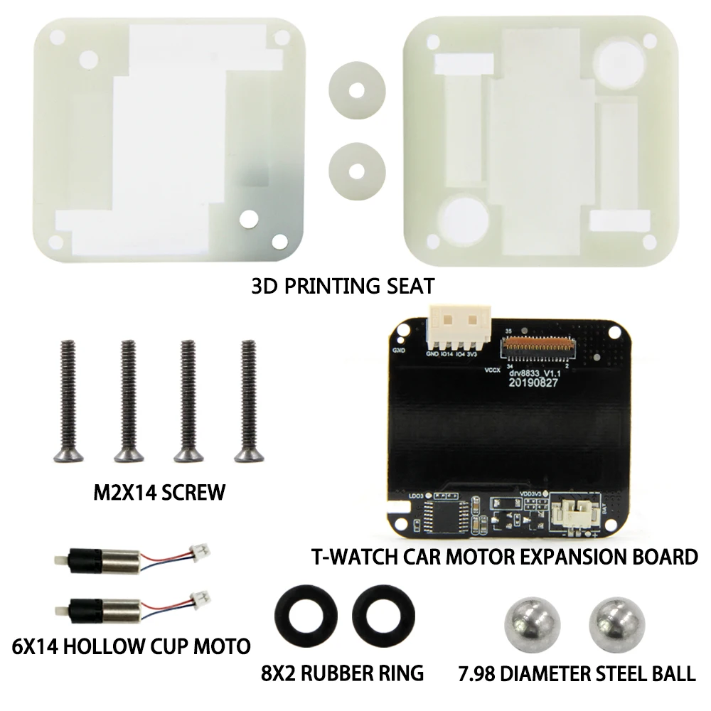 LILYGO®TTGO T-Quick T-Watch Motor Ball Мини-автомобиль и компоненты двигателя и плата расширения PCB - Цвет: Motor Components