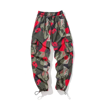 

Harem Pants Camouflage Men Cargo Pant Tactical Streetwear Pant Yellow Casual Camo Trousers Multi Pocket 2019 Autumn Hip Hop Pant