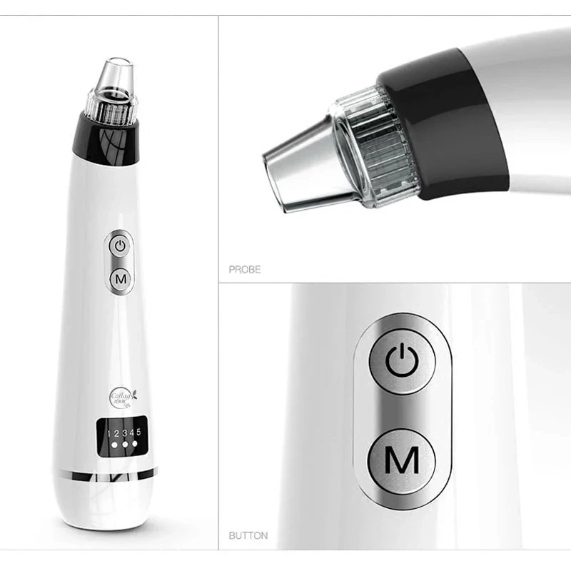 

Deep Face Pore Cleaner Blackhead Remover Vacuum Electric Suction Acne Facial SPA Beauty Skin Care Tool With 5 Speed Adjustable