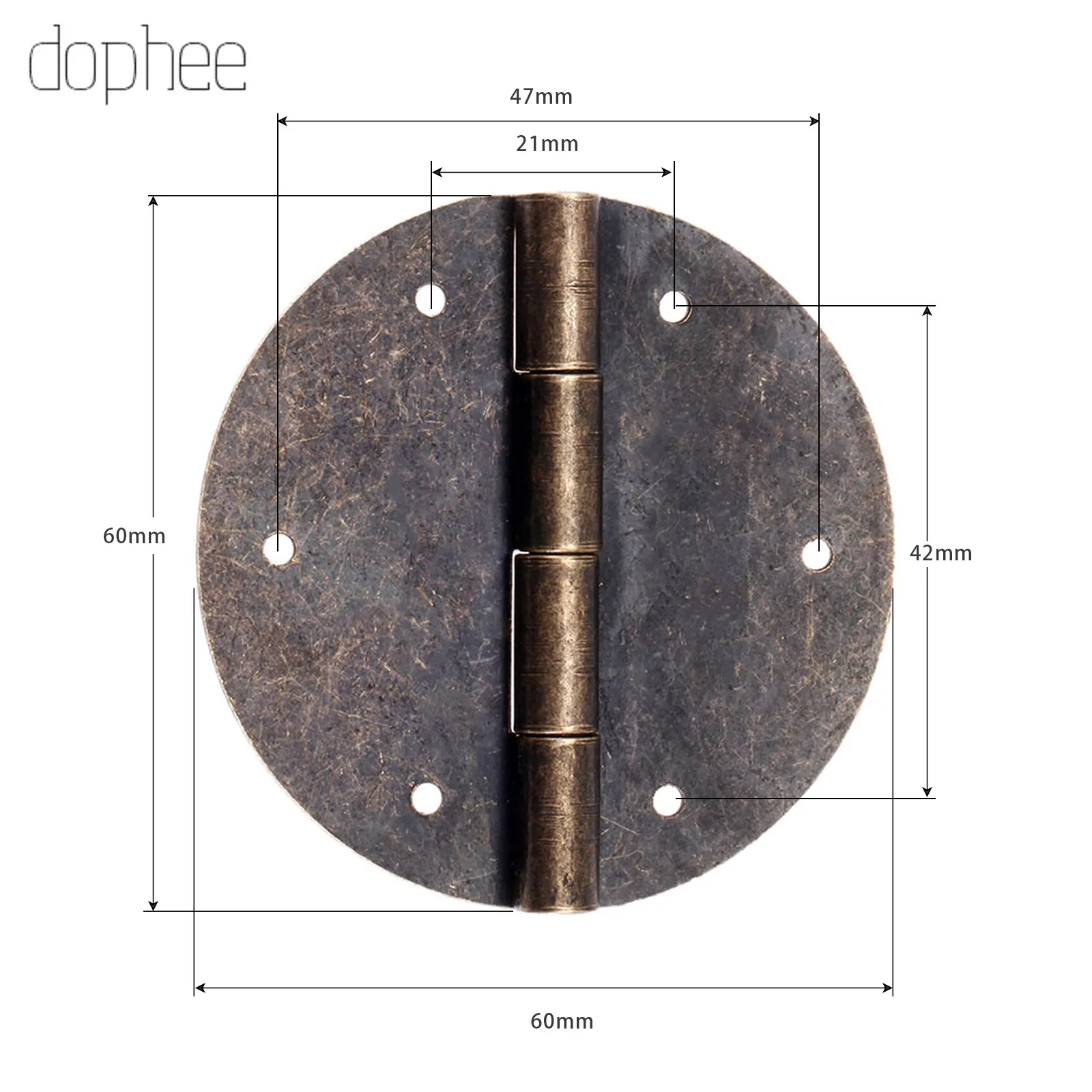 Dophee 2/4 шт. цинковый сплав бронзы мини дверные петли шкаф с выдвижными ящиками шкатулка для украшений петли с винтами для мебельная фурнитура - Цвет: C 2pcs 60mm
