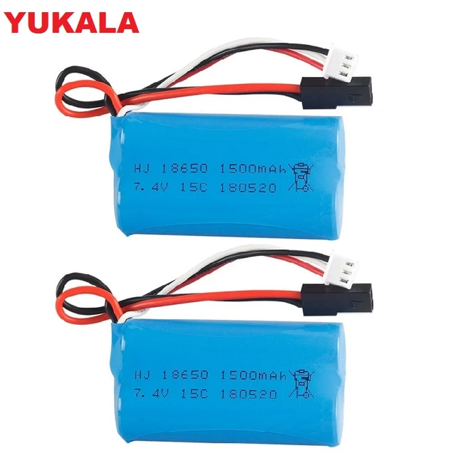 7.4v (3.7vx2) 1500mah 15C 18650 Li-ion SM-4P Plug Battery For