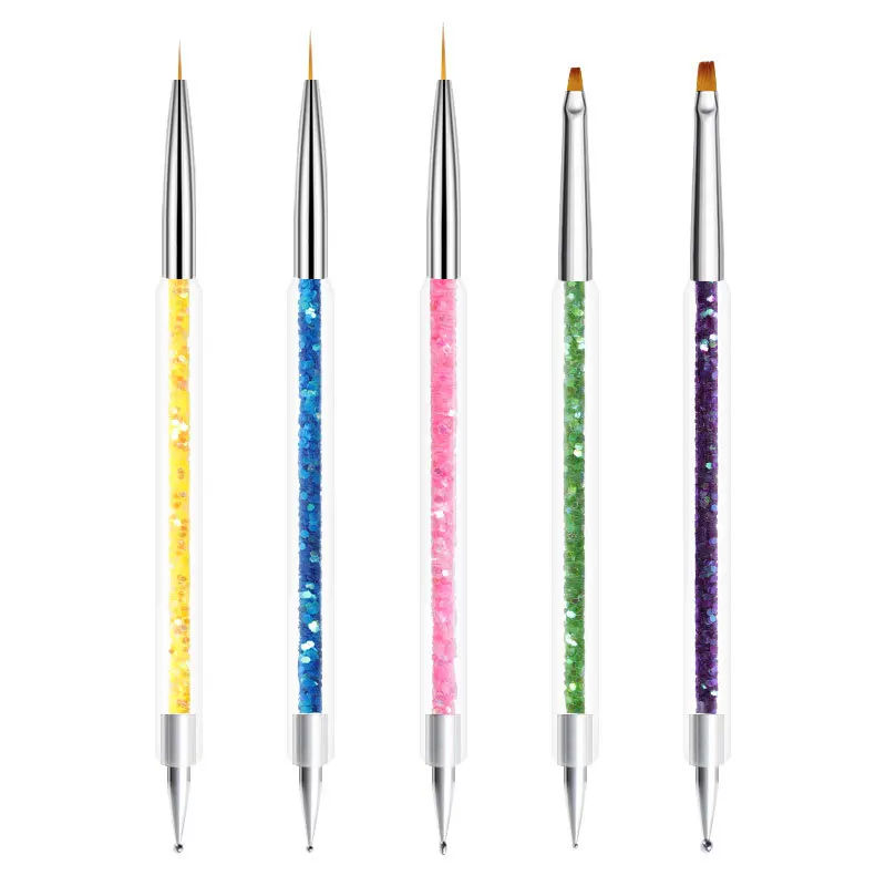 Nail Art Brushes Kit Makeup Tools For Manicure Accessories Kolinsky Scrub Pen Set