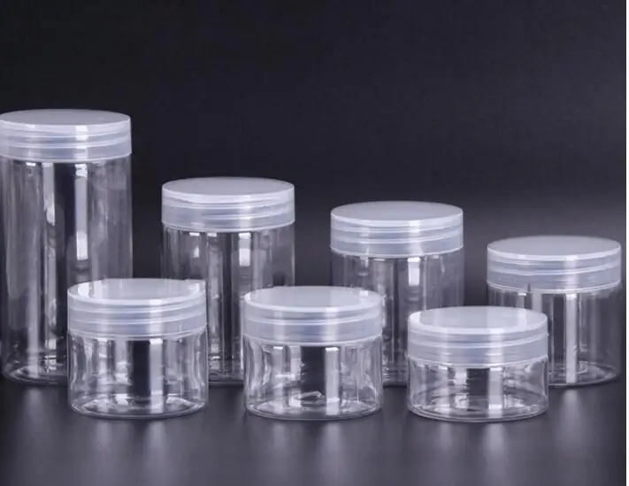 10pcs 30ml 50ml 60ML 80ml 100ml 120ml 150ml 200m Plastic Empty Jar Travel Cosmetic Jar Bottles Makeup Container Bottle Cream Jar - Цвет: with clear cap
