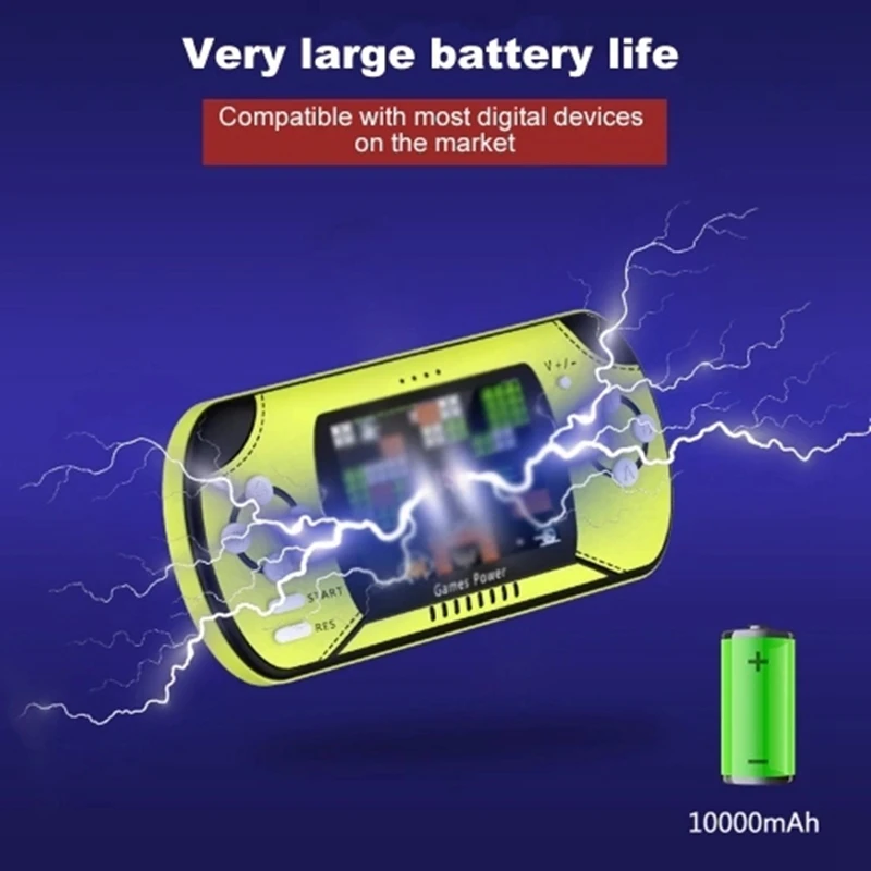 Портативная игровая консоль большой емкости power Bank QI Беспроводное зарядное устройство USB + Беспроводная зарядка