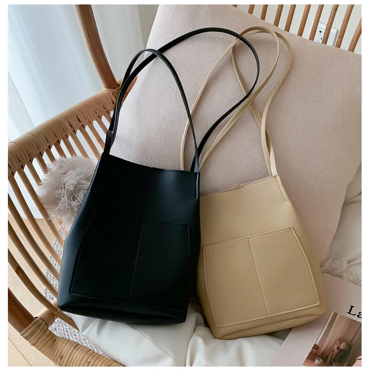 

Large Capacity Bag Women's 2019 New Style Casual Bucket Bag INS Simple Versatile Shoulder Different Size Bags