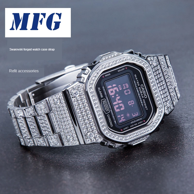 Алмазный металлический корпус для часов чехол DW5600/5610 DW5000 Нержавеющая сталь