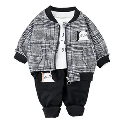 Vêtements en coton pour bébés garçons et filles, veste et pantalon de dessin animé, vêtements décontractés pour enfants, survêtement, collection printemps automne pièces/ensembles 