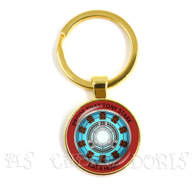 Стеклянный подвесной брелок Marvel Железный человек Tony Stark дуговой реактор брелки Мстители 4 эндгейм квантовое царство фильм сувенир - Цвет: 47