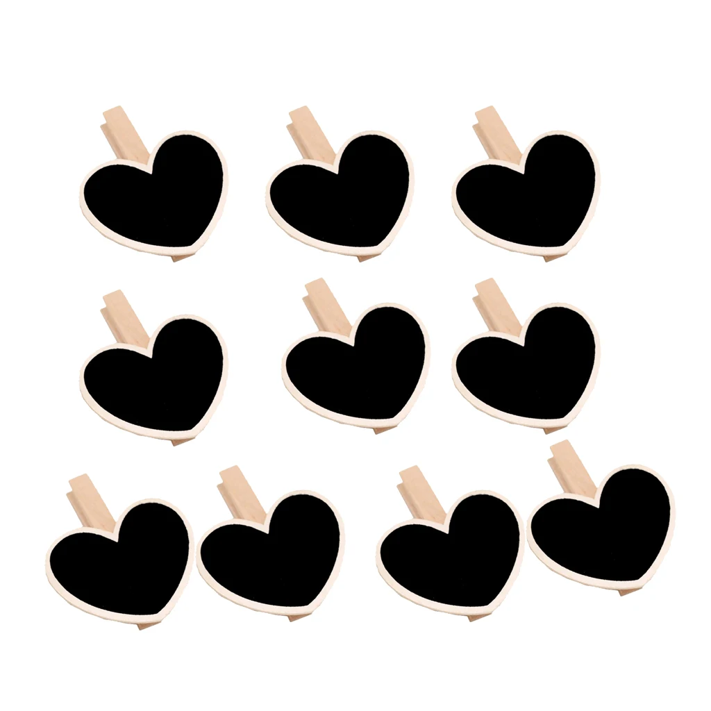 10Pcs/Set Mini Heart Wooden Chalk Blackboard Chalkboard Wedding Notice Signs Wedding Venue Decorations Craft