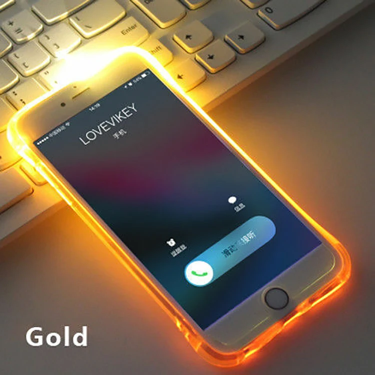 Светодиодный светящийся Мягкий ТПУ напоминание входящий вызов чехол для iPhone XR - Цвет: For iPhone XR gold