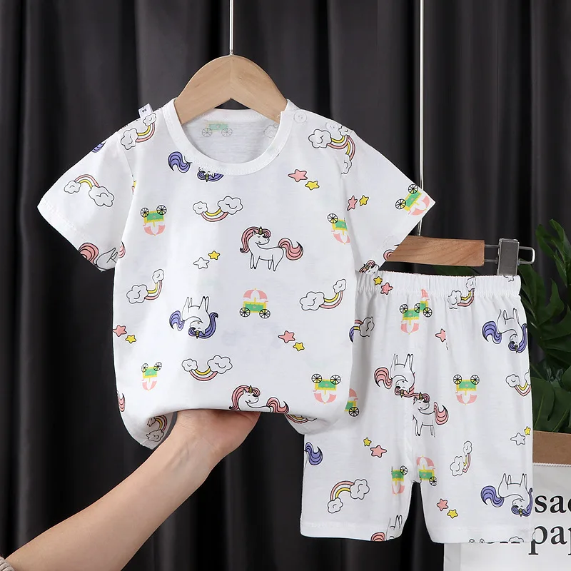 cotton Baby Kids Pajamas Set 2pcs Clothing Suit For Infant Baby Girl