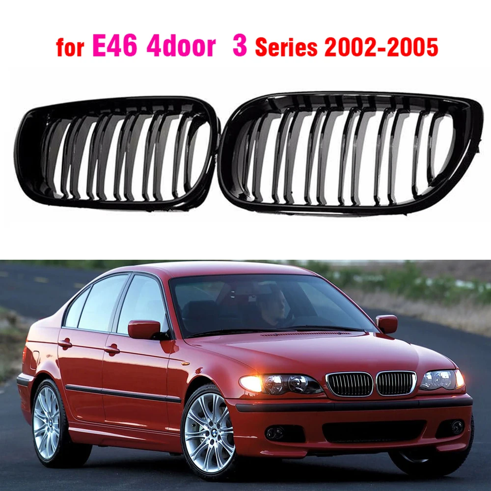 Calandre noire brillante pour capot avant, pour BMW E46 2002-2005 4D Sedan  320i 325i 325xi 330i 330xi