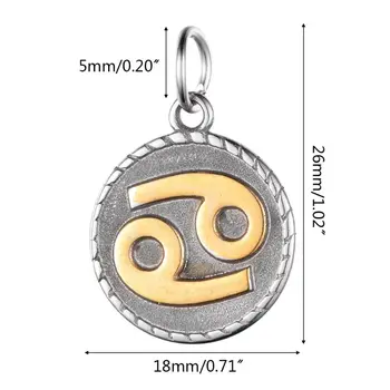 

12 Pcs Twelve Constellation Series Pendant Stainless Steel Jewelry Making Parts 40JF