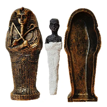 

[HHT] Cheap Sand Set Ancient Egyptian Pharaoh Queen Mummy Dead Corpse Coffin Khufu Pyramid Prop Skull Resin Crafts Miniatures
