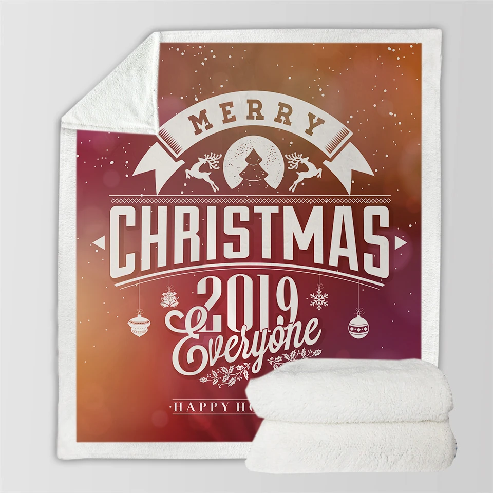 Christmas Blankets soft printed Flannel Blanket Tapestry Christmas Blanket Flannel Fabric Sofa Bed Blanket home decor B1012