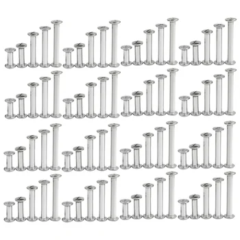 

120pcs Photo Album Screw Spikes Menu Desk Calendar Book Screw Rivets Screw Parts (Rod Length 6mm 15pcs, Rod Length 12mm15pcs, Ro