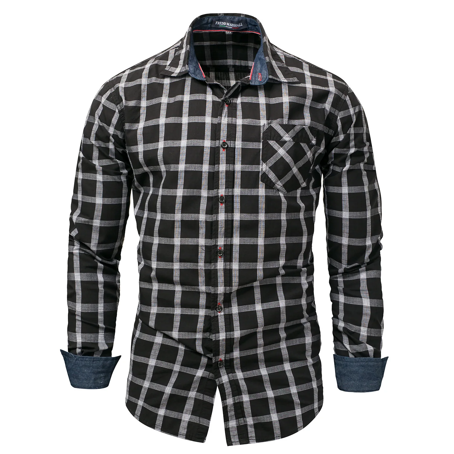Will Code Men's Wear Cowboy Long Sleeve Shirt Lattice Shirt 151