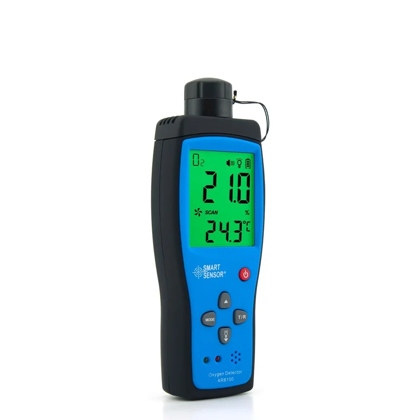 Портативный Кислородный газовый анализатор O2 детектор Тестер измеритель качества воздуха в помещении температура монитора термометр сигнализация 0-30% AR8100