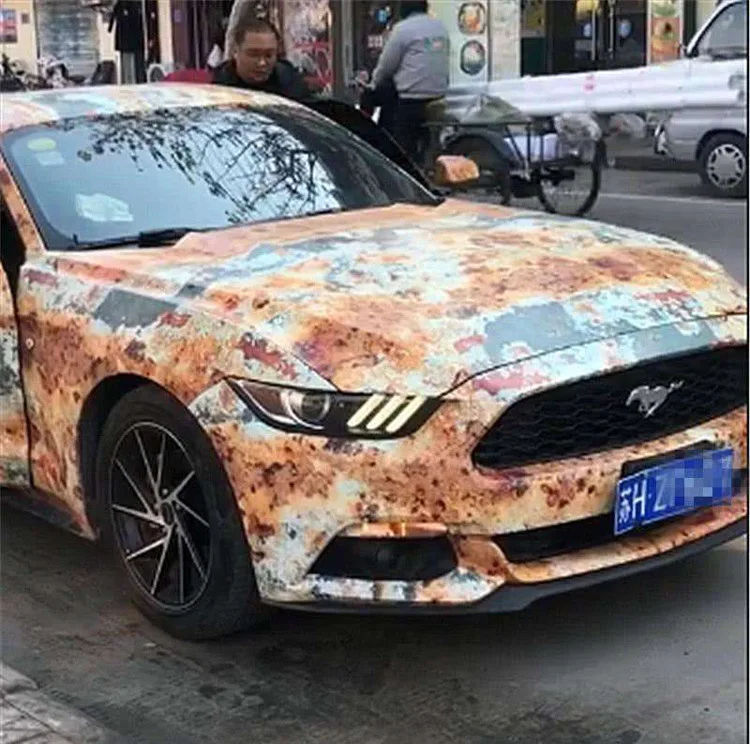 

Car Rust Film Rust Adhesive Paper Motorcycle Scratch Waterproof Car Decal Cool Color Change Distressed Anti-Theft Film