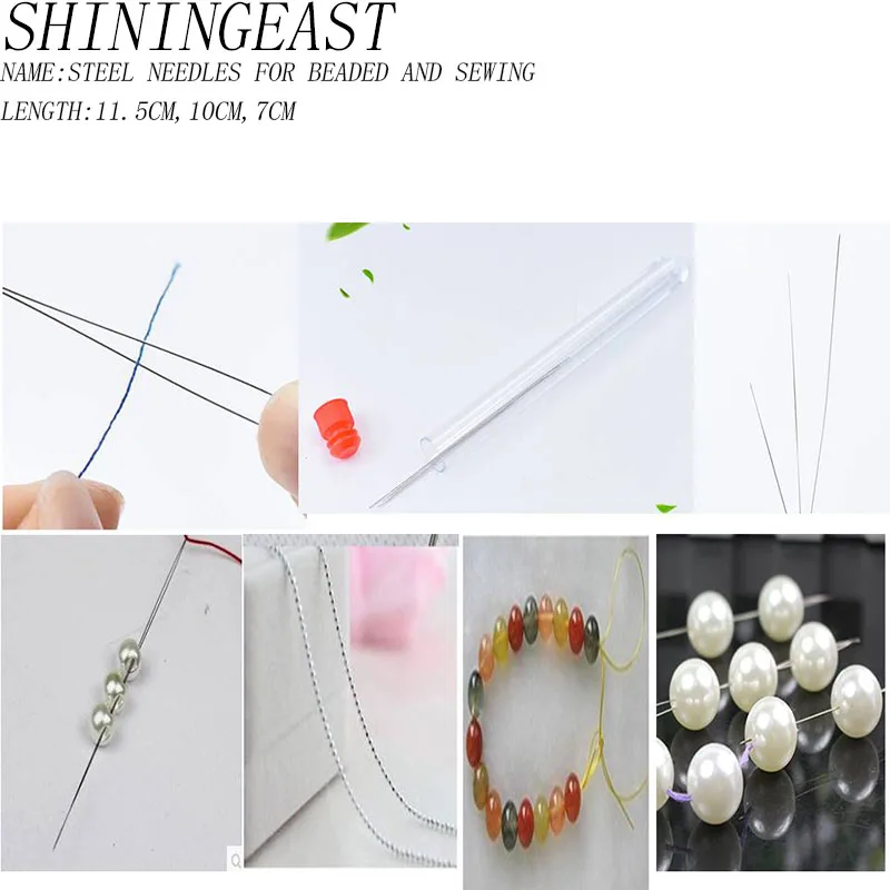 

3pcs/lot 7-11.5cm Beading Needles Threading String/Cord Jewelry Tool Silver Tone free shipping diy accessories1059