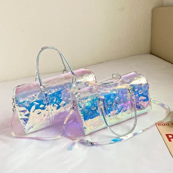 

Laser presbyopia handbag 2020 jelly one shoulder messenger beach fitness large capacity travel bag sanrio side bags for women