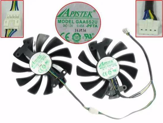 APISTEK Rotek GAA8S2U PFTA DC 12V 0.45A 4-проводной Графика вентилятор | Компьютеры и офис