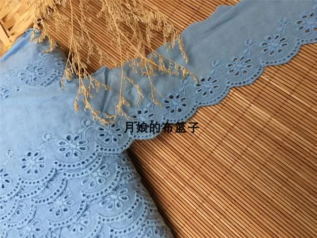 DIY ручной работы стеганая хлопчатобумажная ткань с кружевом синий хлопок и