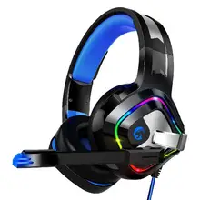 Игровая стереогарнитура HobbyLane для ПК, игровая консоль с RGB светодиодный шумоподавлением