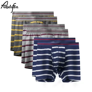 

6Pcs/lot Fashion Sexy Men's Long Boxer Cotton Breathable Mens Elastic Underwear Men Boxers Shorts Pouch Soft Male Underpants 3XL