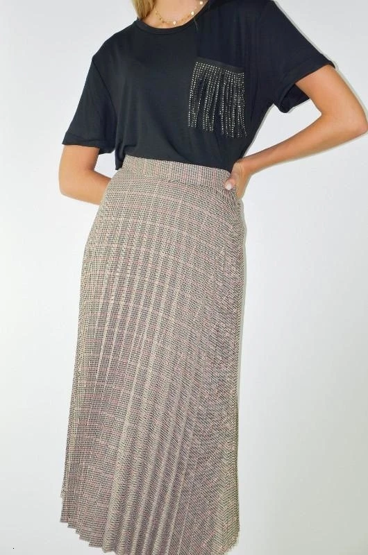 GREYMODA FALDA MUJER PLISADA pratincipe DE GALES