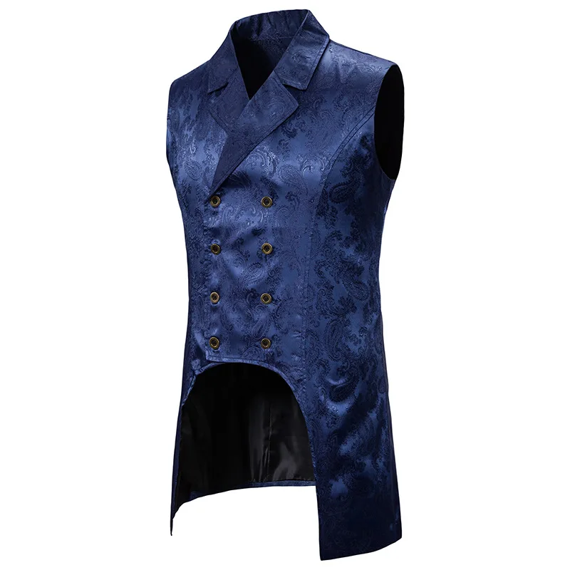 Осенний мужской жилет в европейском и американском стиле, модный длинный жилет, повседневный смокинг