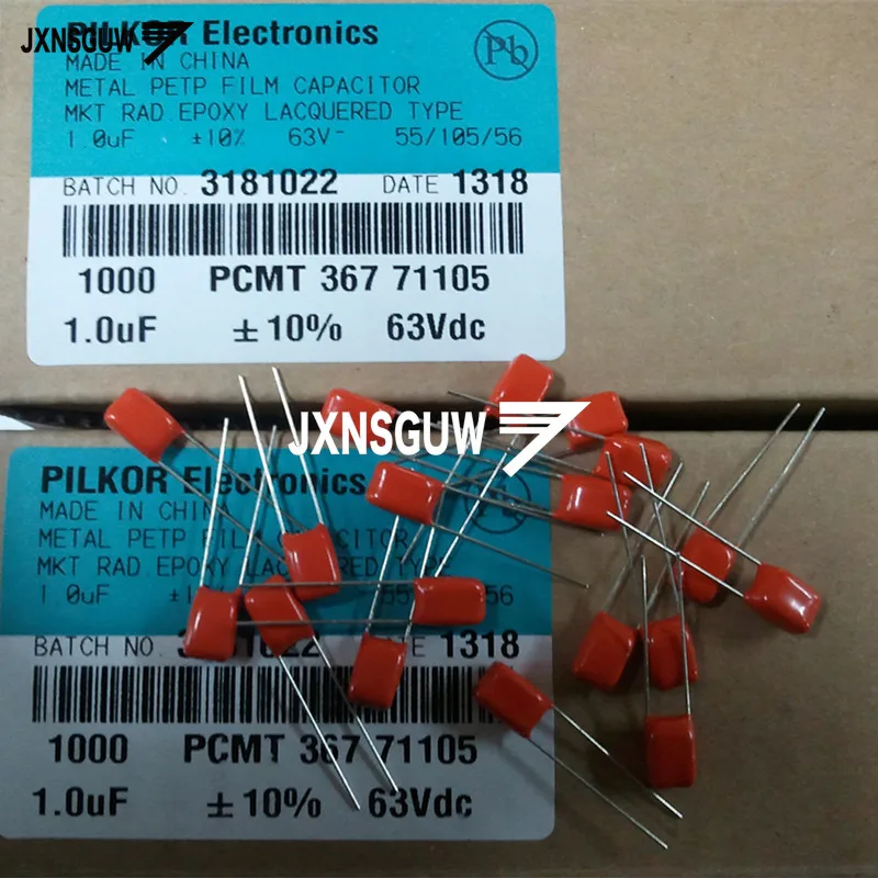 Полипропиленовый пленочный конденсатор PILKOR PH CBB P5MM 100 5% 63V 10% V 100V 250V 103 104 105 154 223 224 333