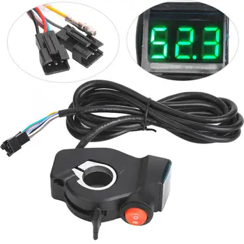Impugnatura dell'acceleratore del pollice della bici elettrica 12V-99V con Display LCD interruttore di alimentazione della tensione della batteria digitale Display dell'acceleratore del motorino elettrico