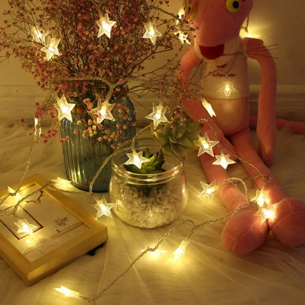 

Battery Powered 10/20/30/40 Leds Star Light String Twinkle Garlands Christmas Lamp Holiday Party Wedding Decorative Fairy Lights