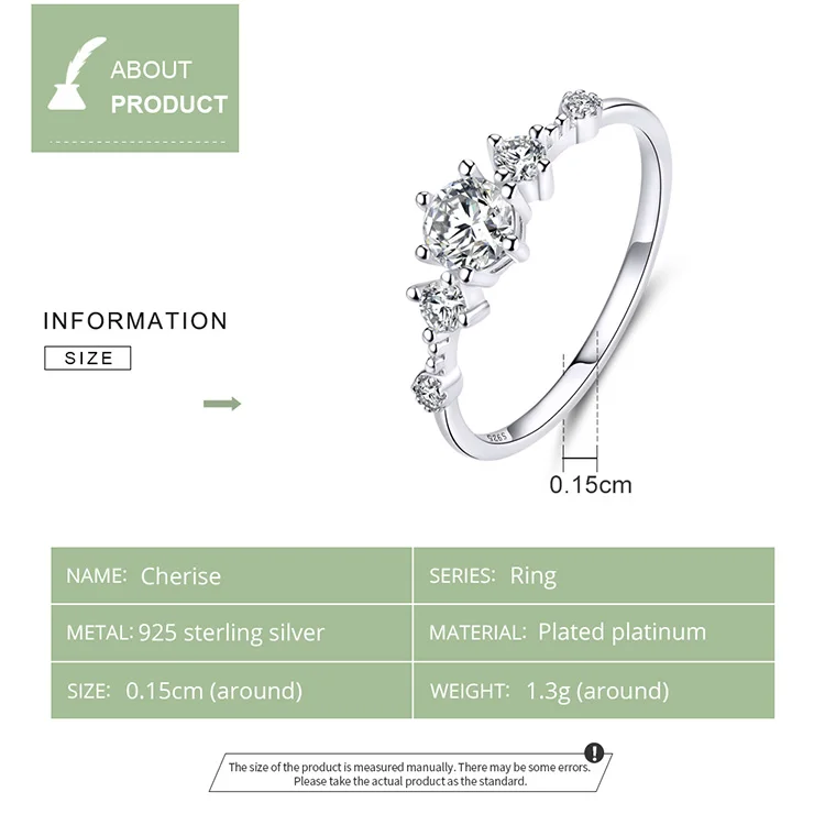 Обручальные кольца BISAER, 925 пробы, серебряные, штабелируемые, кубический циркон, кольца на палец для женщин, свадебные, Обручальные, ювелирные изделия ECR568