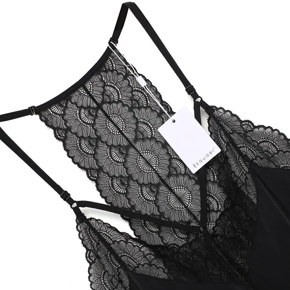 Ночная рубашка Ekouaer Женская кружевная без рукавов|women nightdress|sleepwear women dresssleepwear nightgown