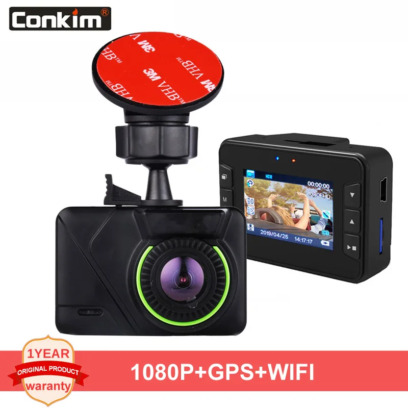 

Conkim New Car Camera WIFI GPS Novatek 96658 IMX323 CMOS 1080P Full HD Car DVR GPS Logger Auto Recorder 145 Degree Wide Angle