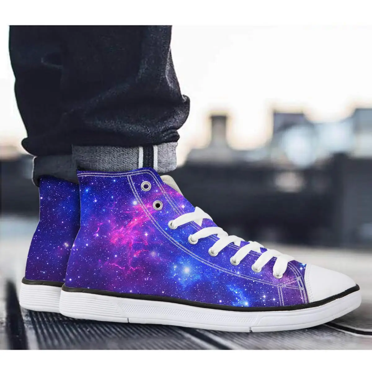 

Women Casual Galaxy Canvas Shoes 3D Printing Teen Girl Students School Classical Flats High Top Vulcanized Shoes Zapatos